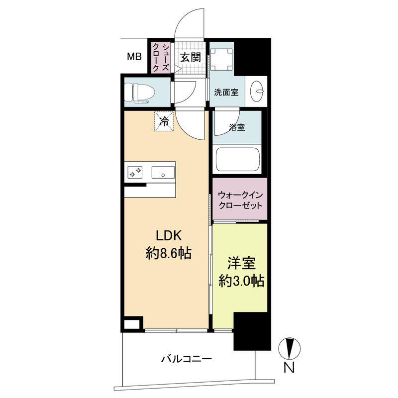 セレニテ江坂グランデ(1LDK/11階)の間取り写真
