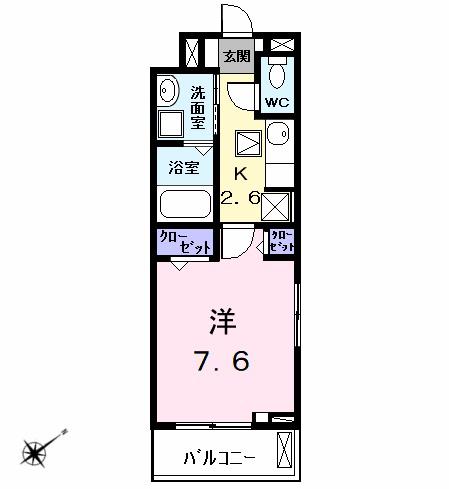 ザ ルミナス トキワ(1K/1階)の間取り写真