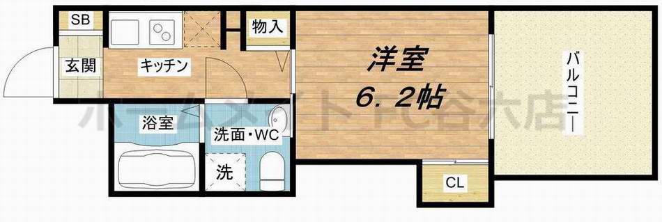 SERENITE本町エコート(1K/4階)の間取り写真