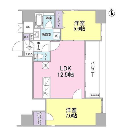 リバーレ東新宿(2LDK/11階)の間取り写真