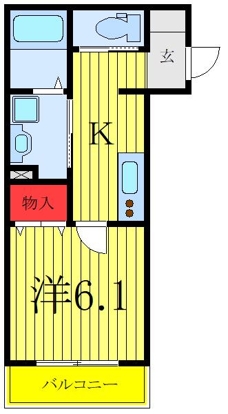 HOUSEKUL IS2(1K/1階)の間取り写真