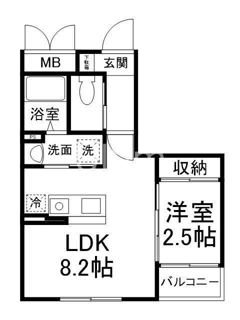 セントレジデンス伏見稲荷(1LDK/3階)の間取り写真