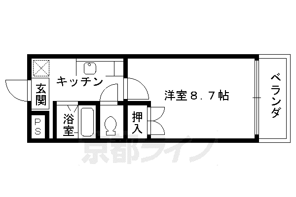 クローバー36(1K/3階)の間取り写真