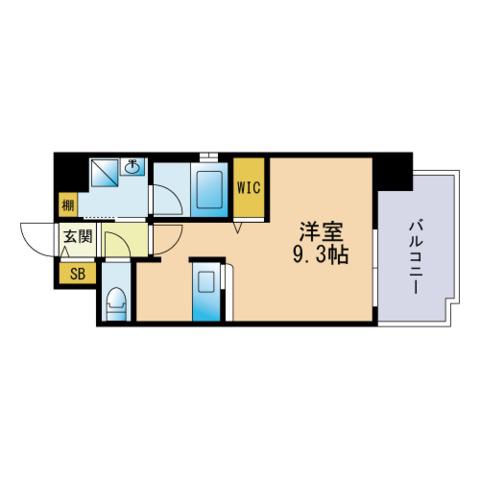 エンクレスト祇園Ⅱ(1K/4階)の間取り写真