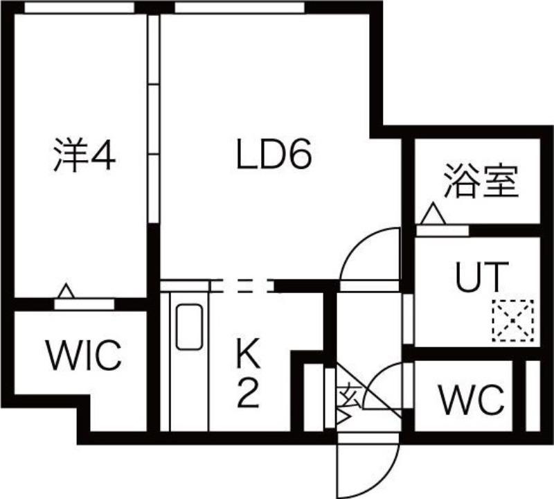 BLOSSOM学園前(1LDK/4階)の間取り写真