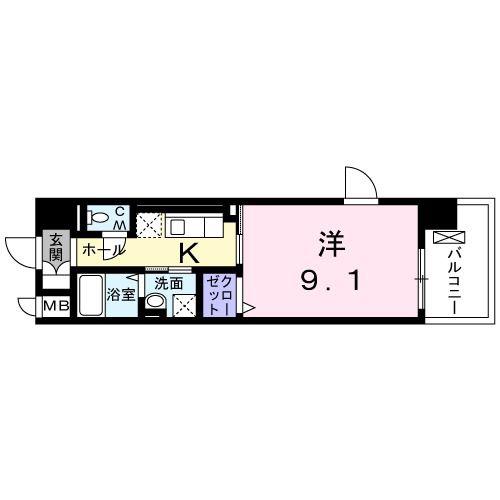 インサイド レター(1K/7階)の間取り写真