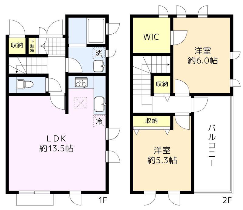 フォレストコート(2LDK/1階)の間取り写真