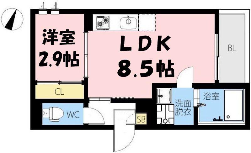 REGALEST宮原Ⅱ(1LDK/3階)の間取り写真