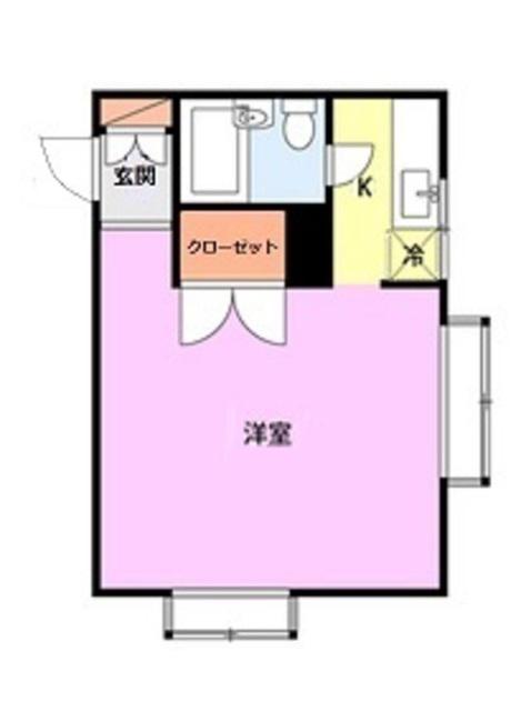 コーポあかさわ(1K/1階)の間取り写真