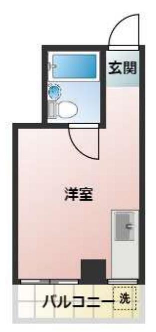 クレスト六高台(ワンルーム/4階)の間取り写真