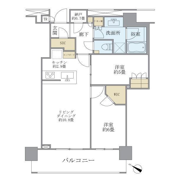 BRILLIA THE TOWER TOKYO YAESU(2LDK/27階)の間取り写真