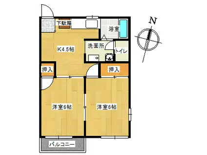 プラザSN(2DK/2階)の間取り写真