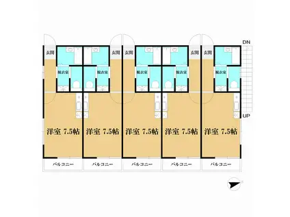 数馬ホーム(ワンルーム/2階)の間取り写真
