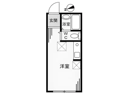 キャトル東新宿(ワンルーム/1階)の間取り写真