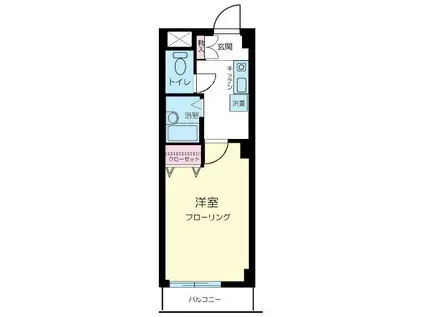 ロアール品川(1K/2階)の間取り写真