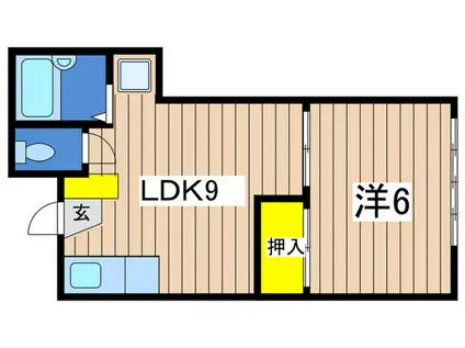 グリーンヒルズ本牧(1LDK/1階)の間取り写真