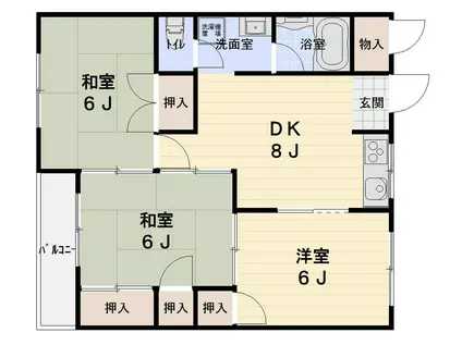 スカイラーク(3DK/3階)の間取り写真