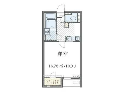 フロレゾンA(1K/1階)の間取り写真