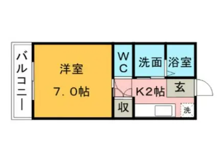 ロックフィル日の出(1K/3階)の間取り写真