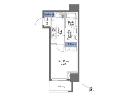 プライムメゾン神保町(1K/11階)の間取り写真