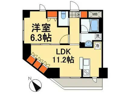 クエル田端(1LDK/4階)の間取り写真