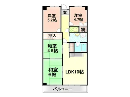 メゾン・ミタ(4LDK/5階)の間取り写真