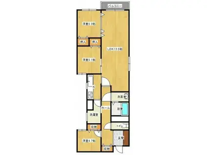 レジデンス青葉II(3LDK/4階)の間取り写真