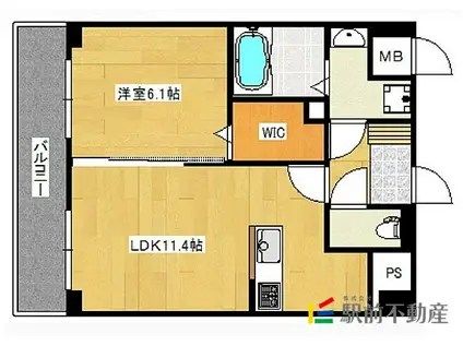 グランシャリオ諏訪野(1LDK/2階)の間取り写真