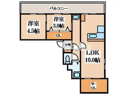 伊藤マンション(2LDK/1階)の間取り写真