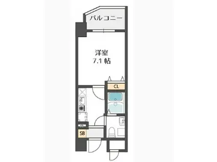 ベルトピア門口(1K/2階)の間取り写真