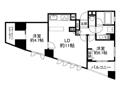 コスモレジア大塚(2LDK/15階)の間取り写真
