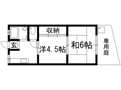 上垣ハイツ(2K/1階)の間取り写真