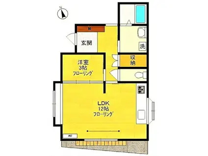 MS HOUSE INAGI(1LDK/1階)の間取り写真