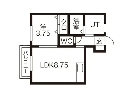 シャンポワール(1LDK/1階)の間取り写真