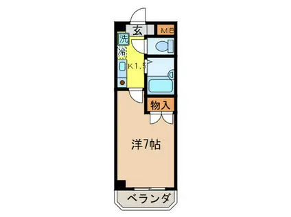 フラーリッシュ宗塚(1K/2階)の間取り写真