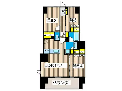 HILLSIDE FOREST横浜戸塚(3LDK/4階)の間取り写真