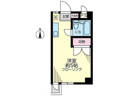 第12平安コーポラス(ワンルーム/4階)の間取り写真