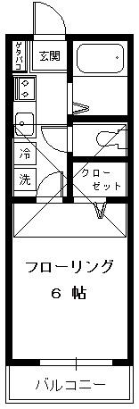 グレードワン(1K/2階)の間取り写真