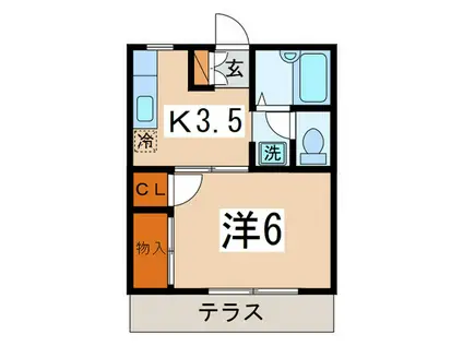 コーポヤマダ(1K/1階)の間取り写真