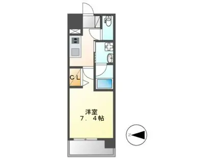 ヴィークブライト名古屋新栄(1K/6階)の間取り写真