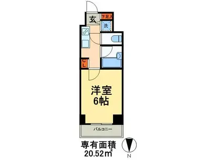 ルーブル西早稲田弐番館(1K/8階)の間取り写真