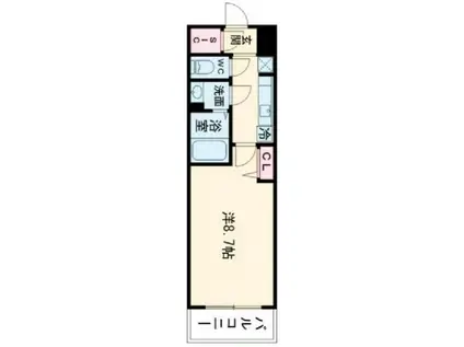 J-ARC天王寺イースト(1K/7階)の間取り写真