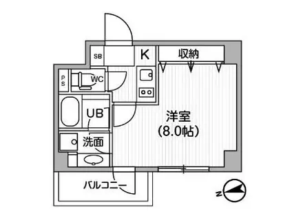 レクシード神楽坂(1K/5階)の間取り写真