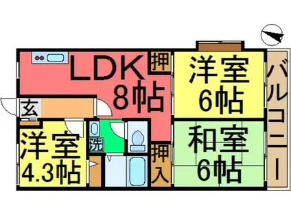 KODAヒルズ新小岩(3LDK/1階)の間取り写真