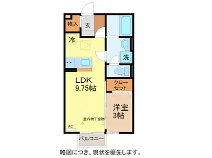 セントラルハイツ(1LDK/1階)の間取り写真