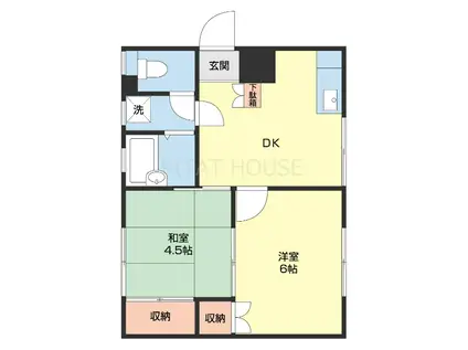 ナビオミカサ(2DK/3階)の間取り写真