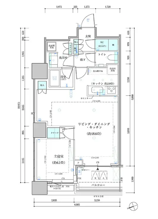 パークタワー勝どきサウス 12階階 間取り