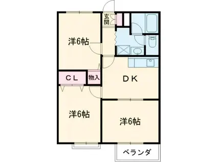 アサヒコーポ(3DK/1階)の間取り写真