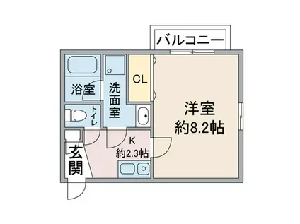 アリヴィオ東苑(1K/1階)の間取り写真