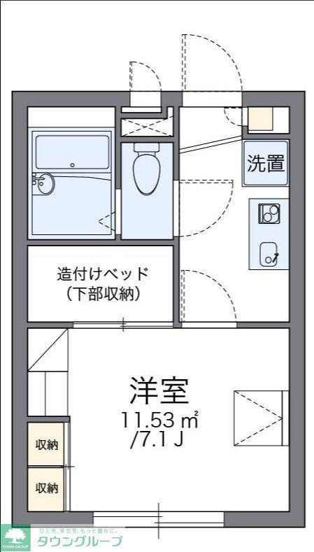 レオパレスみどり(1K/1階)の間取り写真